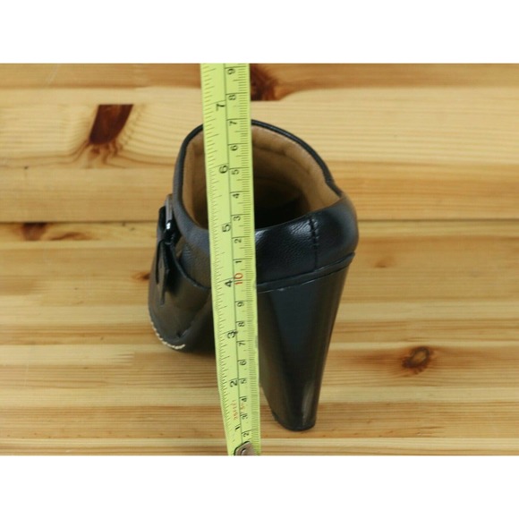Euro Soft by Sofft Leather Shoes Women's Size 9M Black Clog Mules Heels - Picture 9 of 9